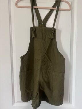 Women’s Olive Green Cotton Overalls Jumpsuit